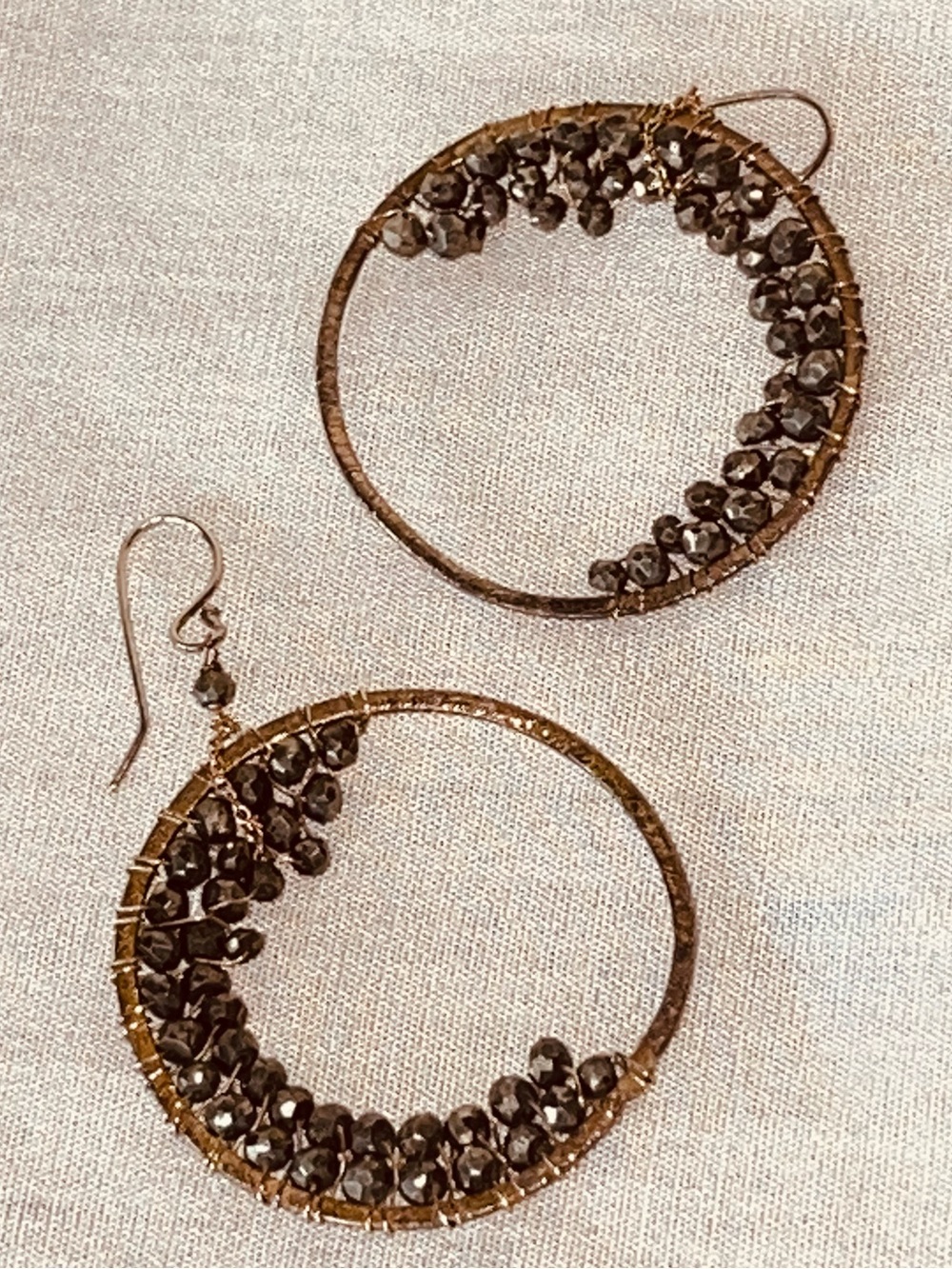 Catherine Popesco La Vie Parisienne Wire Wrapped Crystal Hoops